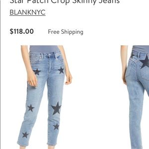 Blank NYC cropped star skinny jeans